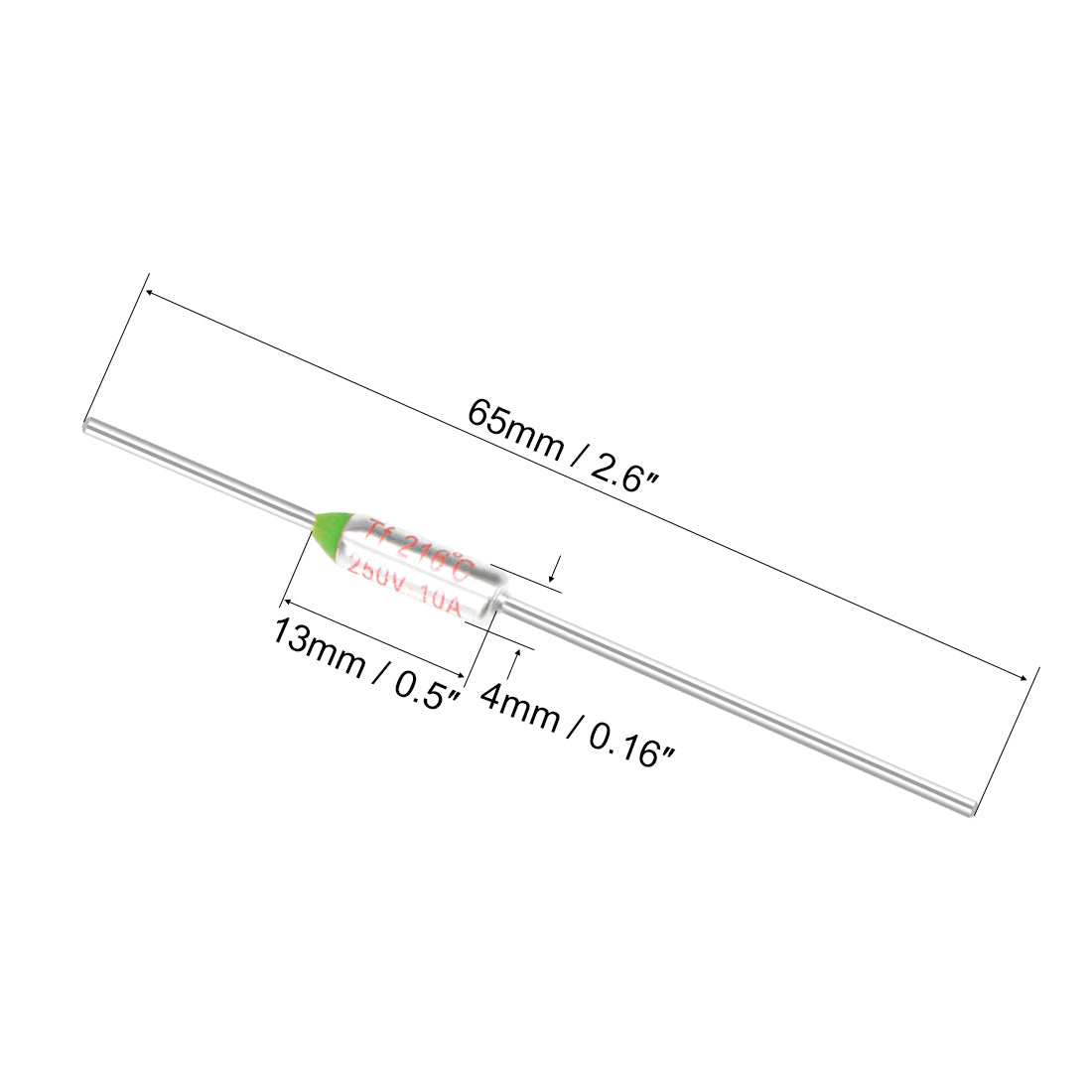 uxcell Uxcell Thermal Fuse 250V 10A TF 216 Celsius Degree Temperature Electrical Circuit Cutoff 2pcs