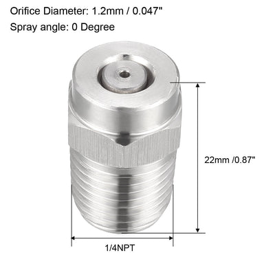 Harfington Uxcell Pressure Washer   Nozzle, 1/4NPT Thread Spray Tip, 2 Pcs (0 Degree, 1.2mm Orifice Diameter)