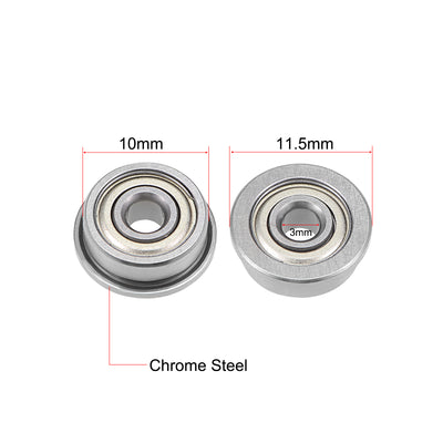 Harfington Uxcell Flange Deep Groove Ball Bearings Double Shielded Chrome Steel