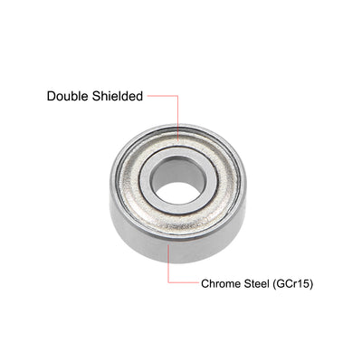 Harfington Uxcell MR83ZZ Ball Bearing 3x8x3mm ABEC-1 Chrome Steel Bearings 5pcs