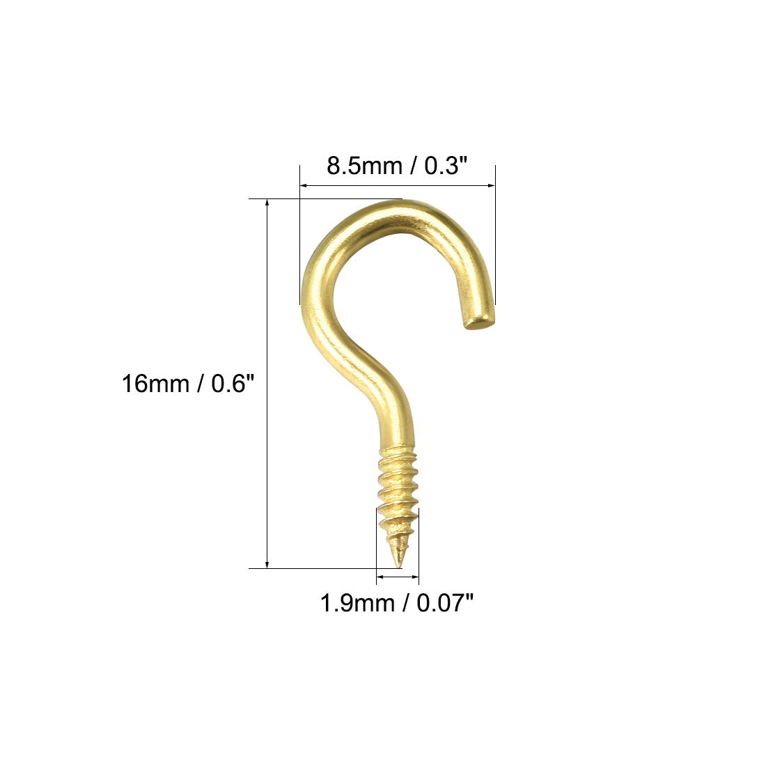 uxcell Uxcell 30pcs 0,6" Ösenhaken selbstschneidende Schrauben Einschraubhalter Platte Golden