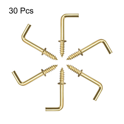 Harfington Uxcell 30 Stk. Schraubhaken Deckenhaken Selbstschneidend Einschrauben Haken mit Platte Golden 1"