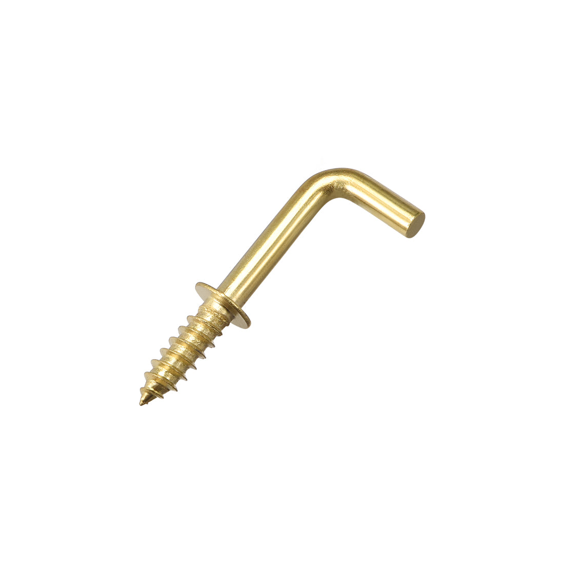 uxcell Uxcell 1" Screw Eye Hooks Self Tapping Screws Screw-in Hanger Hooks with Plate Golden 40pcs