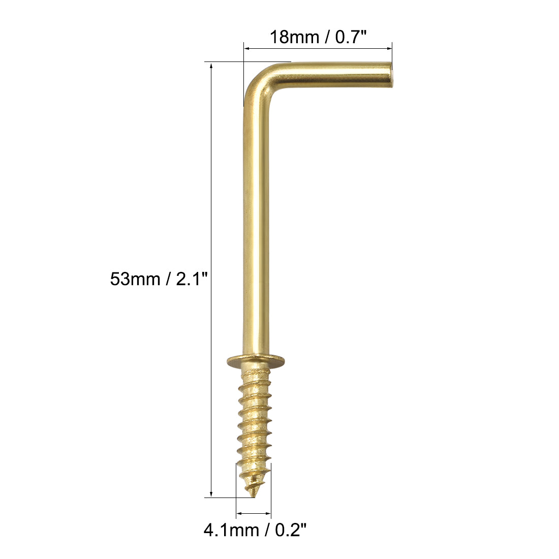 uxcell Uxcell 2.1" Screw Eye Hooks Self Tapping Screws Screw-in Hanger Hooks with Plate Golden 20pcs