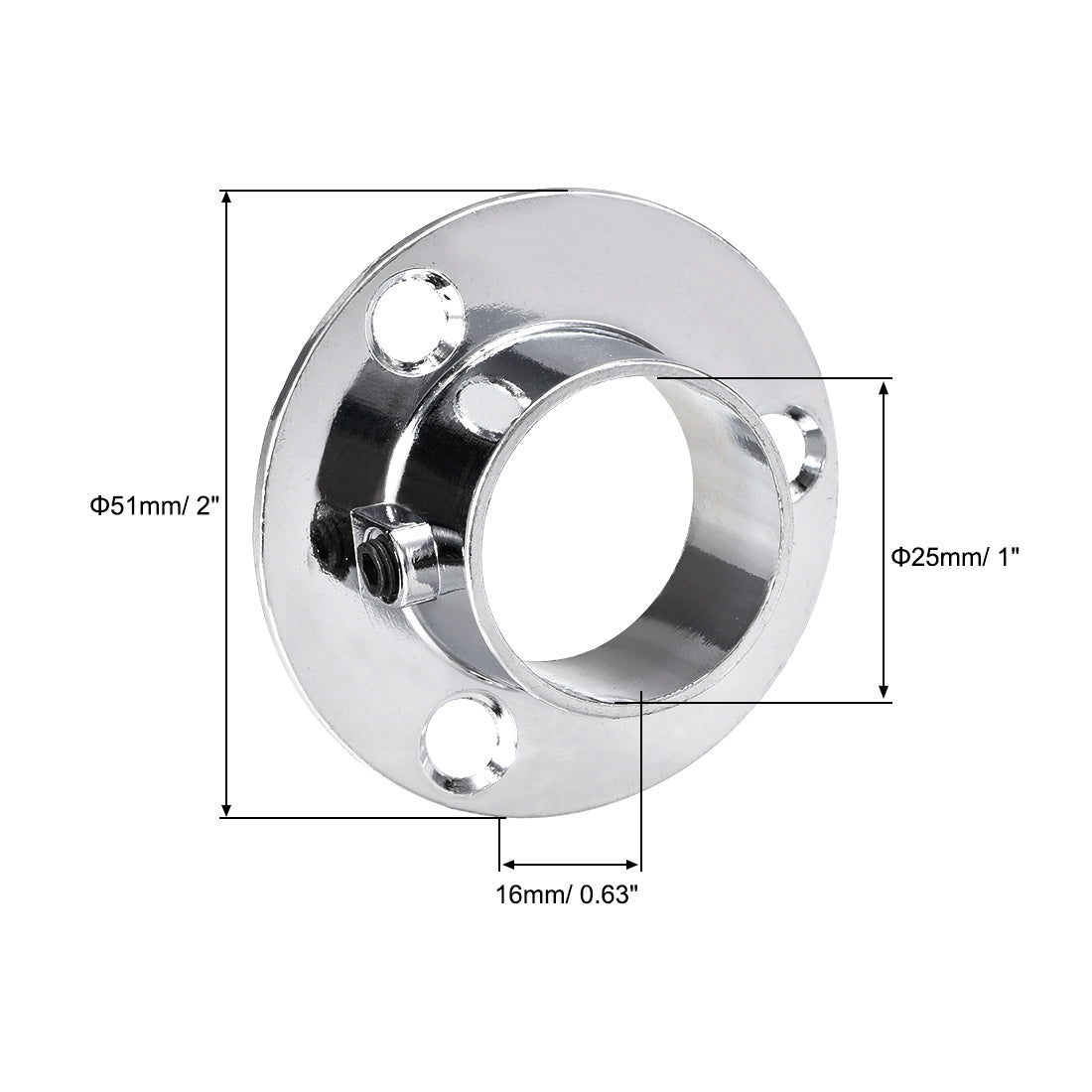 uxcell Uxcell Closet Wardrobe Rod Flange 25mm/1inch Dia Socket Bracket Support Holder for Pipe 2Pcs