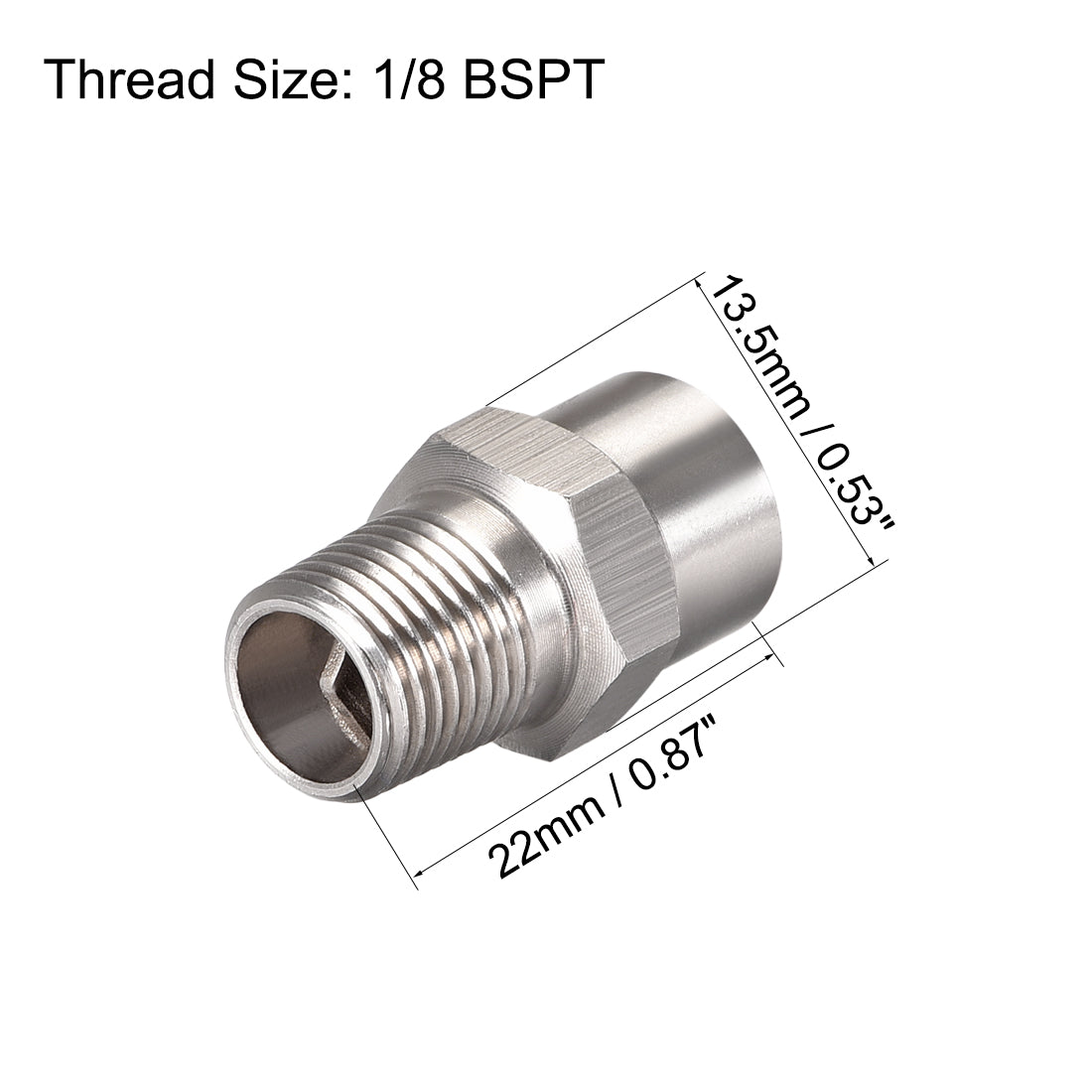 uxcell Uxcell Voll Kegelform Sprühspitze Weitwinkel Sprühgerät Düse Edelstahl 1/8BSPT Gewinde