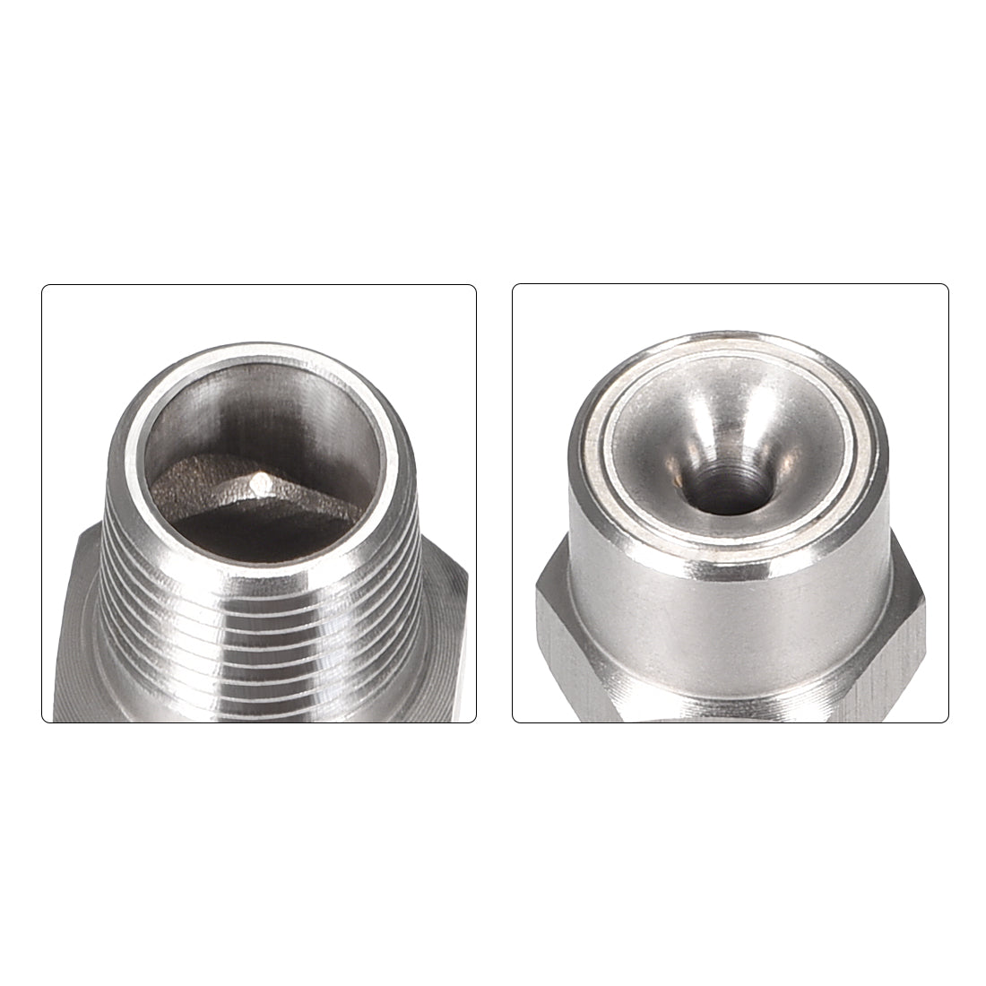 uxcell Uxcell Full Cone  Tip, 1/8BSPT Stainless Steel Wide Angle Nozzle, 2 Pcs