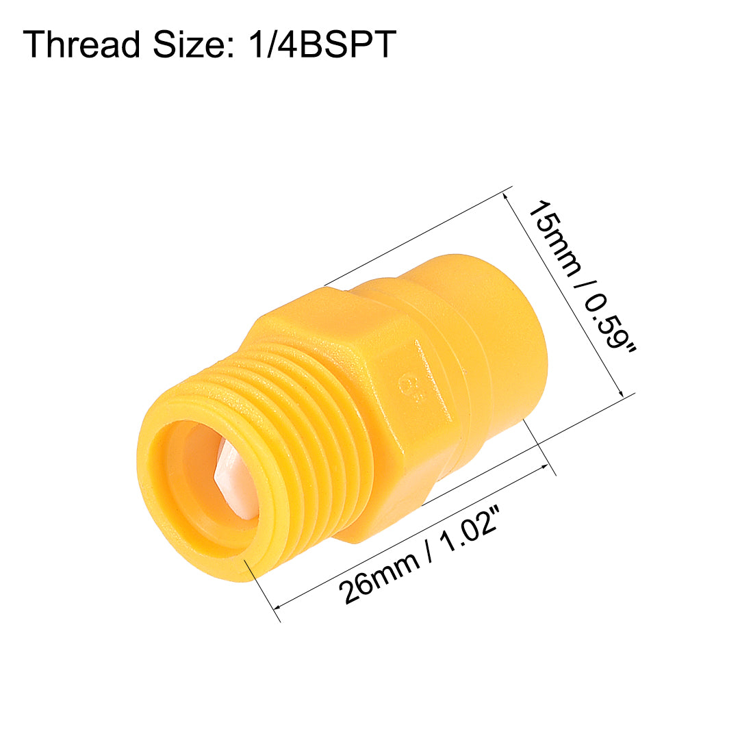 uxcell Uxcell 4 Stk. Voll Kegelform Sprühspitze Weitwinkel Düsen Kunststoff PP 1/4BSPT Gewinde