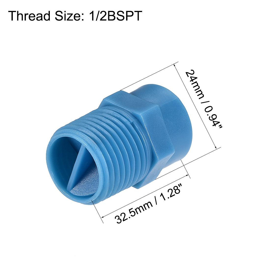 Uxcell Uxcell Full Cone  Tip, 1/8BSPT Plastic PP Wide Angle Nozzle, 2 Pcs