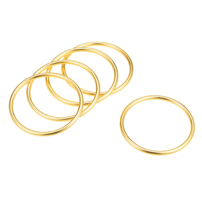 Harfington Uxcell O Ring Buckle 45mm(1.8") ID 3mm Thickness Zinc Alloy O-Rings for Hardware Bags Belts Craft DIY Accessories, Gold Tone 5pcs