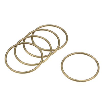 Harfington Uxcell O Ring Buckle 50mm(2") ID 3mm Thickness Zinc Alloy O-Rings for Hardware Bags Belts Craft DIY Accessories, Bronze Tone 5pcs