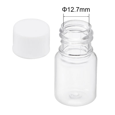 Harfington Uxcell Plastic Lab Chemical Reagent Bottle, 5ml/0.17oz Wide Mouth Sample Sealing Liquid Storage Container, Transparent 50pcs