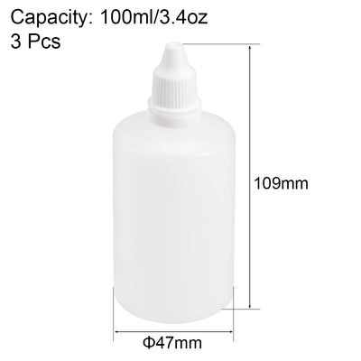 Harfington Uxcell 100ml/3.4 oz Empty Squeezable Dropper Bottle 3pcs