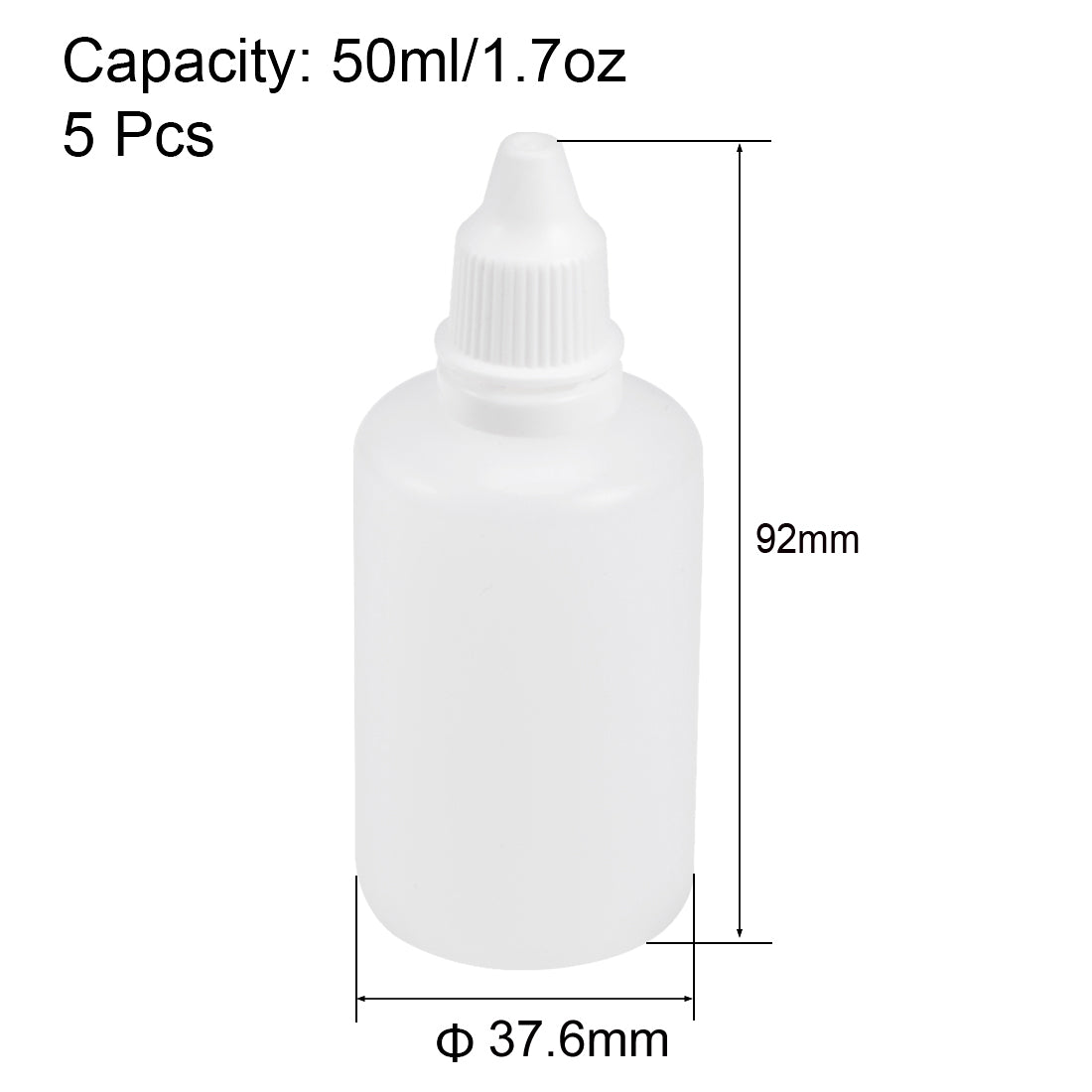 uxcell Uxcell 50ml/1.7 oz Empty Squeezable Dropper Bottle 5pcs