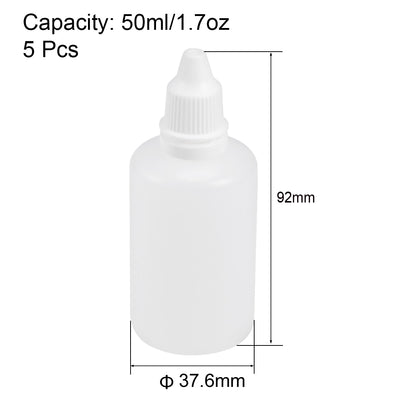 Harfington Uxcell 50ml/1.7 oz Empty Squeezable Dropper Bottle 5pcs