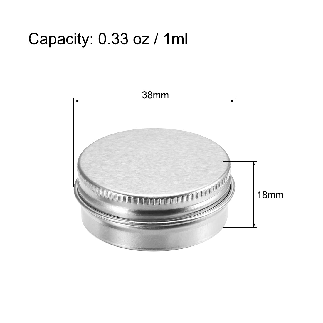 uxcell Uxcell 0.33 oz Round Aluminum Cans Tin Can Screw Top Metal Lid Containers 1ml, 6pcs