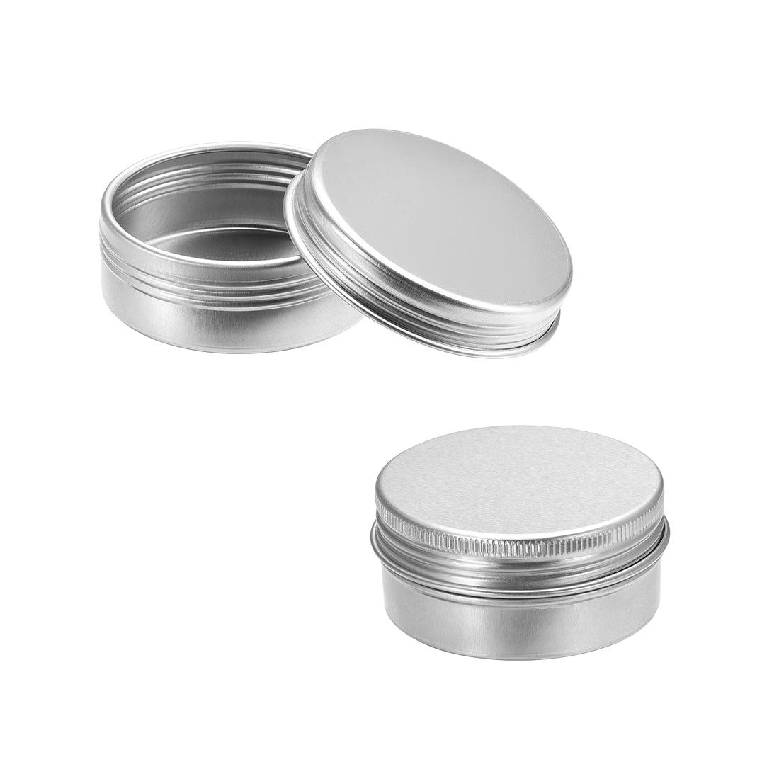 uxcell Uxcell 0.67 oz Round Aluminum Cans Tin Can Screw Top Metal Lid Containers 20ml, 12pcs