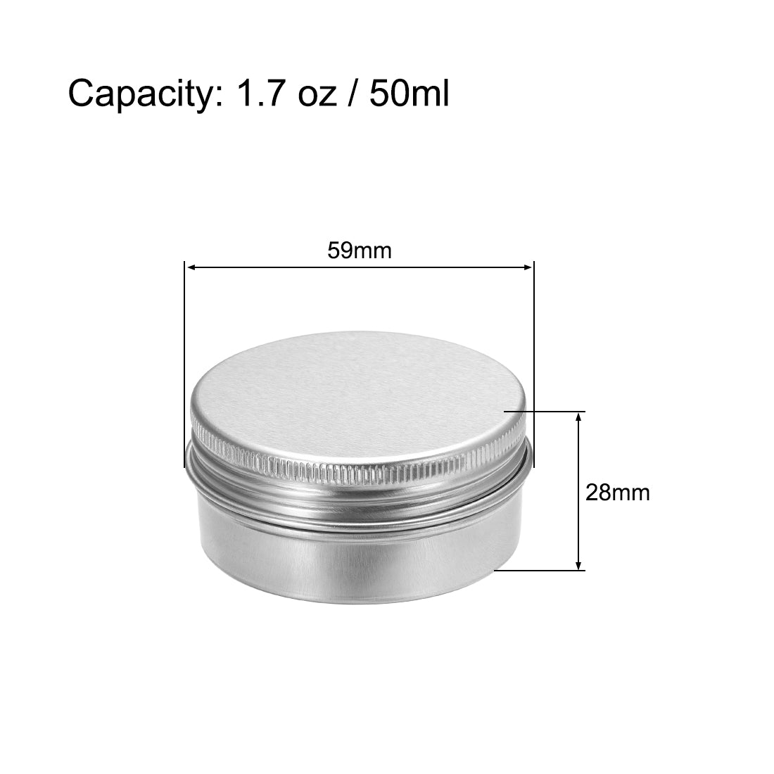 uxcell Uxcell 1.7 oz Round Aluminum Cans Tin Can Screw Top Metal Lid Containers 50ml, 24pcs