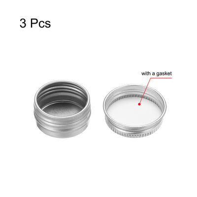 Harfington Uxcell 0.17 oz Round Aluminum Cans Tin Can Screw Top Metal Lid Containers 5ml, 3pcs