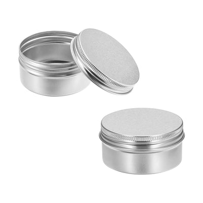 Harfington Uxcell 2.7 oz Round Aluminum Cans Tin Can Screw Top Metal Lid Containers 80ml, 12pcs