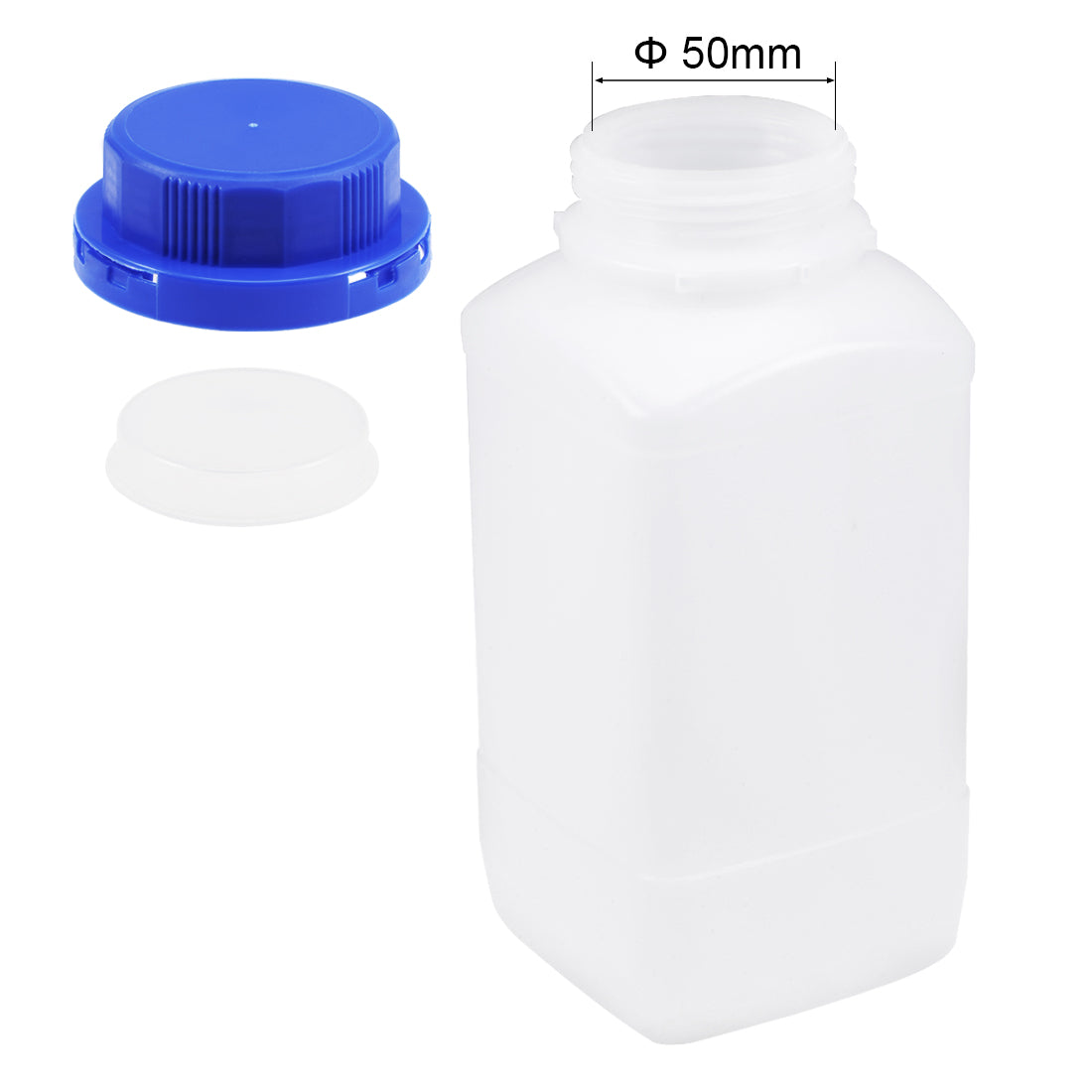 uxcell Uxcell Plastic Lab Chemical Reagent Bottle 1000ml/34oz Wide Mouth Sample Sealing Liquid Storage Container Translucent 4pcs