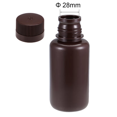 Harfington Uxcell Plastic Lab Chemical Reagent Bottle 250ml/8.5oz Small Mouth Sample Sealing Liquid Storage Container Brown 2pcs