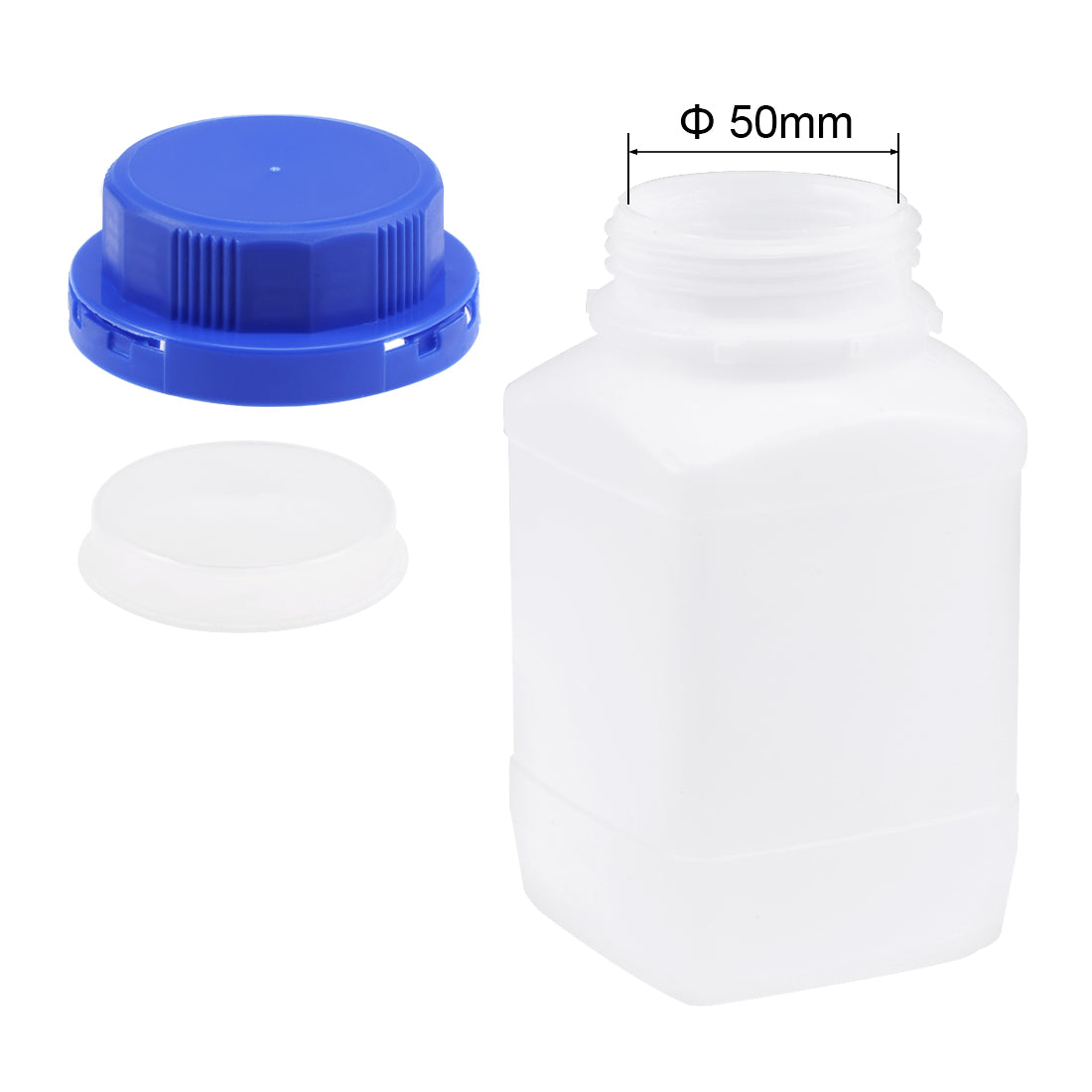 uxcell Uxcell Plastic Lab Chemical Reagent Bottle 500ml/16.9oz Wide Mouth Sample Sealing Liquid Storage Container Translucent 5pcs