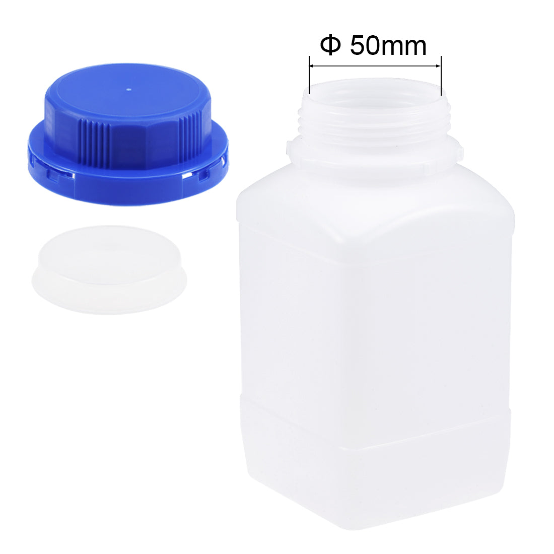 uxcell Uxcell Plastic Lab Chemical Reagent Bottle 750ml/25.4oz Wide Mouth Sample Sealing Liquid Storage Container Translucent