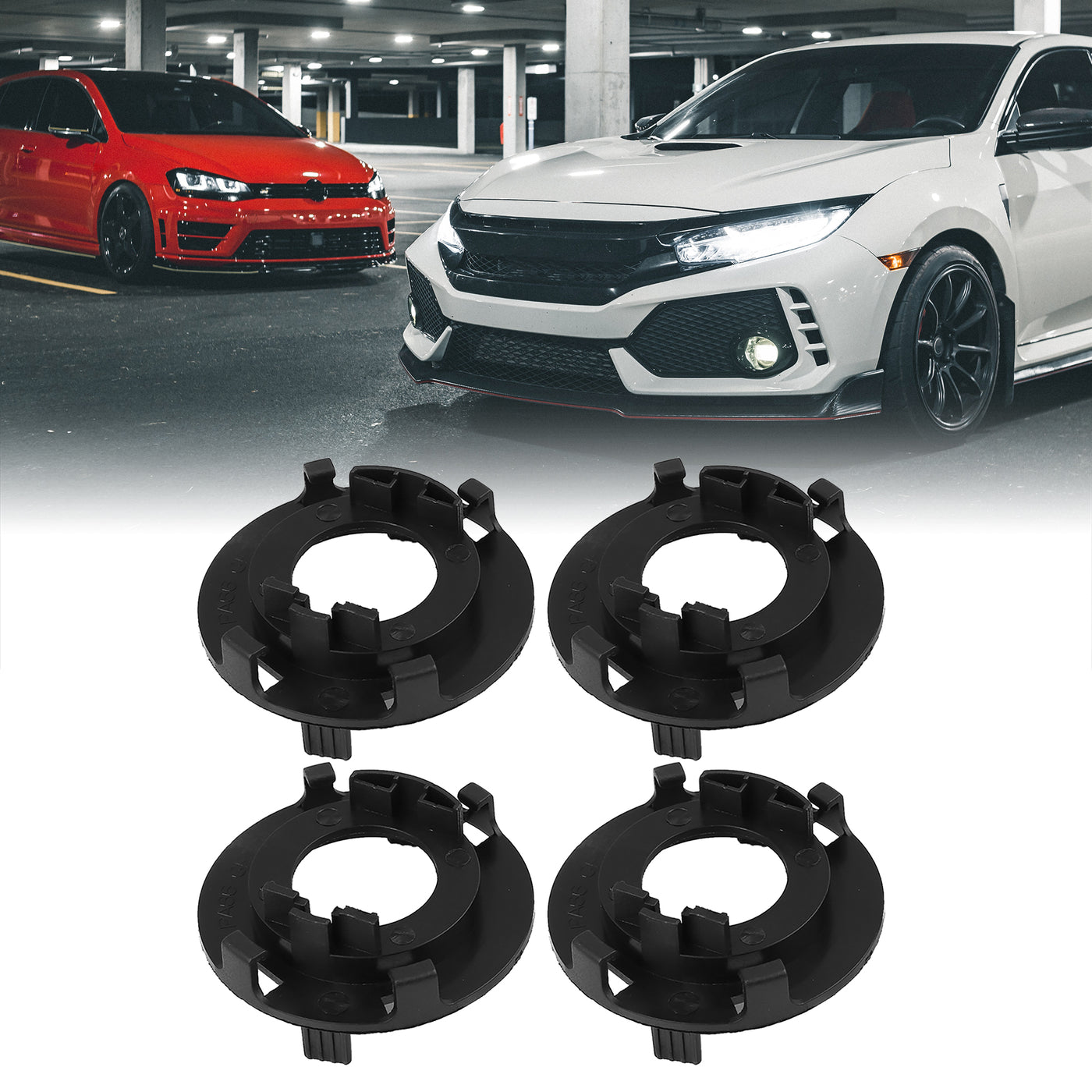 X AUTOHAUX H7 LED Headlight Adapter Base Bulb Retainer Holder for Hyundai Mistra 4pcs