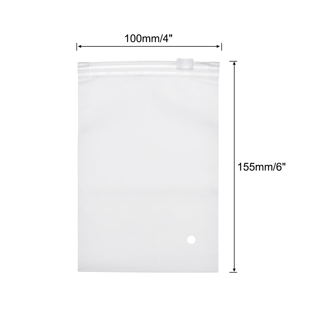 uxcell Uxcell Poly Bags 6" x 4" 3 Mil Clear Plastic Resealable  Seal per 50pcs