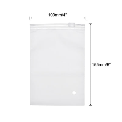 Harfington Uxcell Poly Bags 6" x 4" 3 Mil Clear Plastic Resealable  Seal per 50pcs