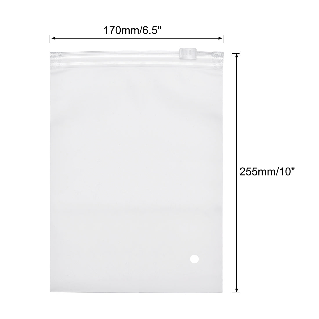 uxcell Uxcell Zipper Reclosable CPE Bags, Semi Transparent Reclosable Zip Storage Bags, 10" x 6.5" - 50pcs