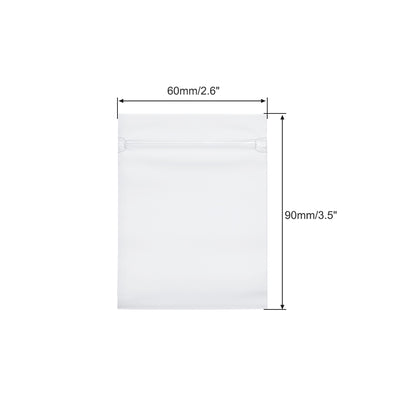 Harfington Uxcell Reclosable Storage Bag, Self Sealing CPE Bag, Semi Transparent Bags for jewelry, craft supplies and Small Parts 50pcs 3.5x2.5 inches (90x60mm)