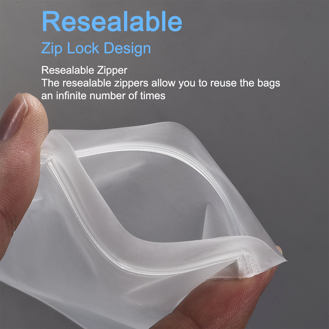 uxcell Uxcell Reclosable Storage Bag, Self Sealing CPE Bag, Semi Transparent Bags for jewelry, craft supplies and Small Parts 50pcs 3.5x2.5 inches (90x60mm)