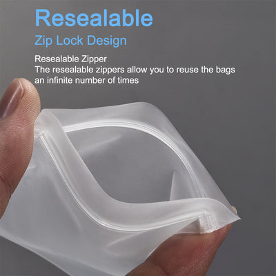 Harfington Uxcell Reclosable Storage Bags, Self Sealing CPE Bag, Semi Transparent Bags for jewelry, craft supplies and Small Parts 50pcs 6.5x4.5 inches (170x120mm)