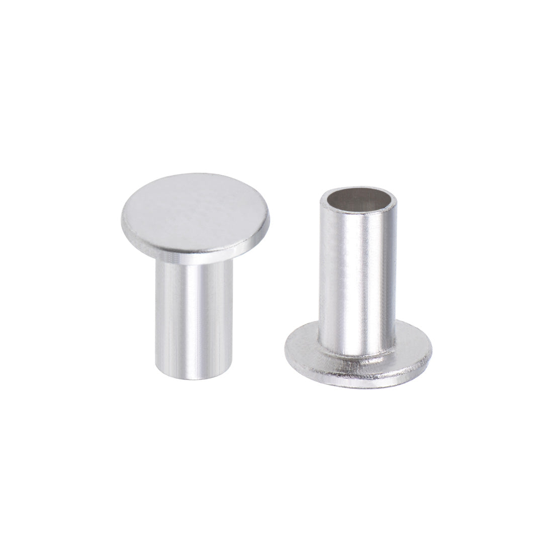 uxcell Uxcell 200 Stk. Aluminium Flachkopf Halbröhrennieten Silber M4x8mm