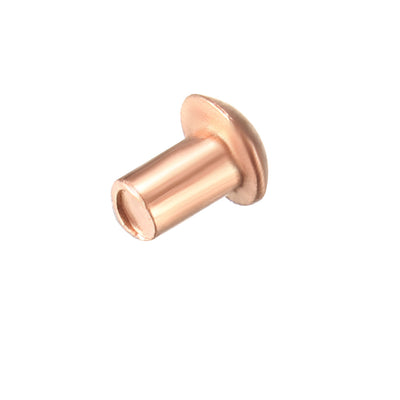 Harfington Uxcell 200 Pcs  Round Head Copper Solid Rivets Fasteners