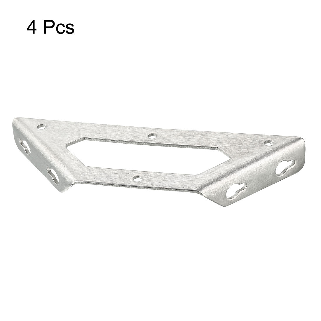 uxcell Uxcell Shelf Angle Bracket Joining Support Corner Brace, 105mm x 105mm,Stainless Steel Silver Tone, 4Pcs