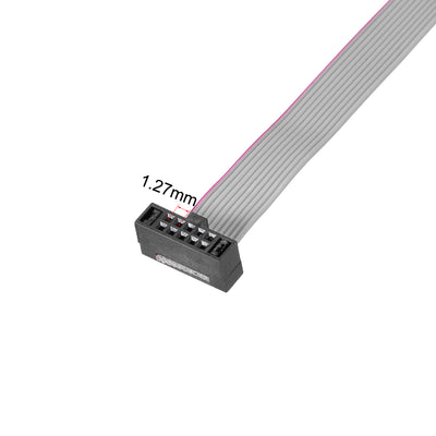 Harfington Uxcell IDC Wire Flat Ribbon Cable FC/FC Female Connector A-type 10Pins 1.27mm Pitch 20cm Length