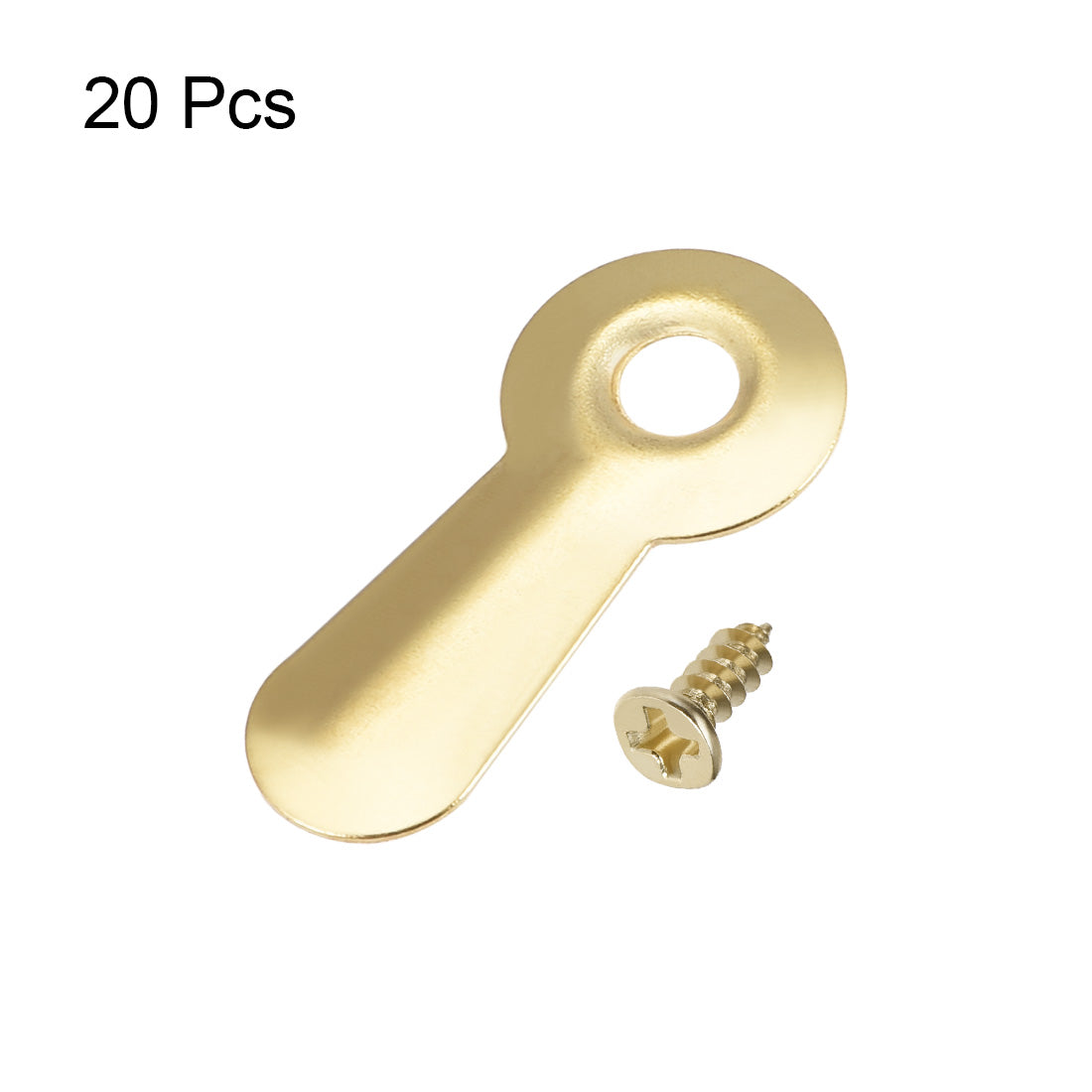 uxcell Uxcell Frame Turn Button, 3/4" Metal Ridged with Screws for Hanging Pictures, 20 Pcs (Golden )