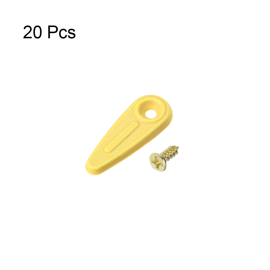 uxcell Uxcell Frame Turn Button, 3/4" Plastic Indicator Shape with Screws for Hanging Pictures, 20 Pcs (Yellow)