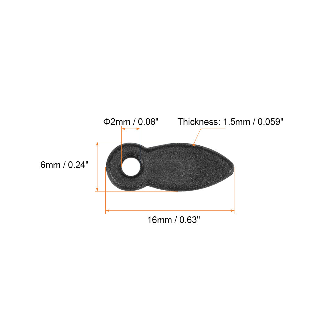 uxcell Uxcell 20Stk.Rahmendrehknopf 3/5" Kunststoff Tropfenform mit Schrauben (Schwarz)