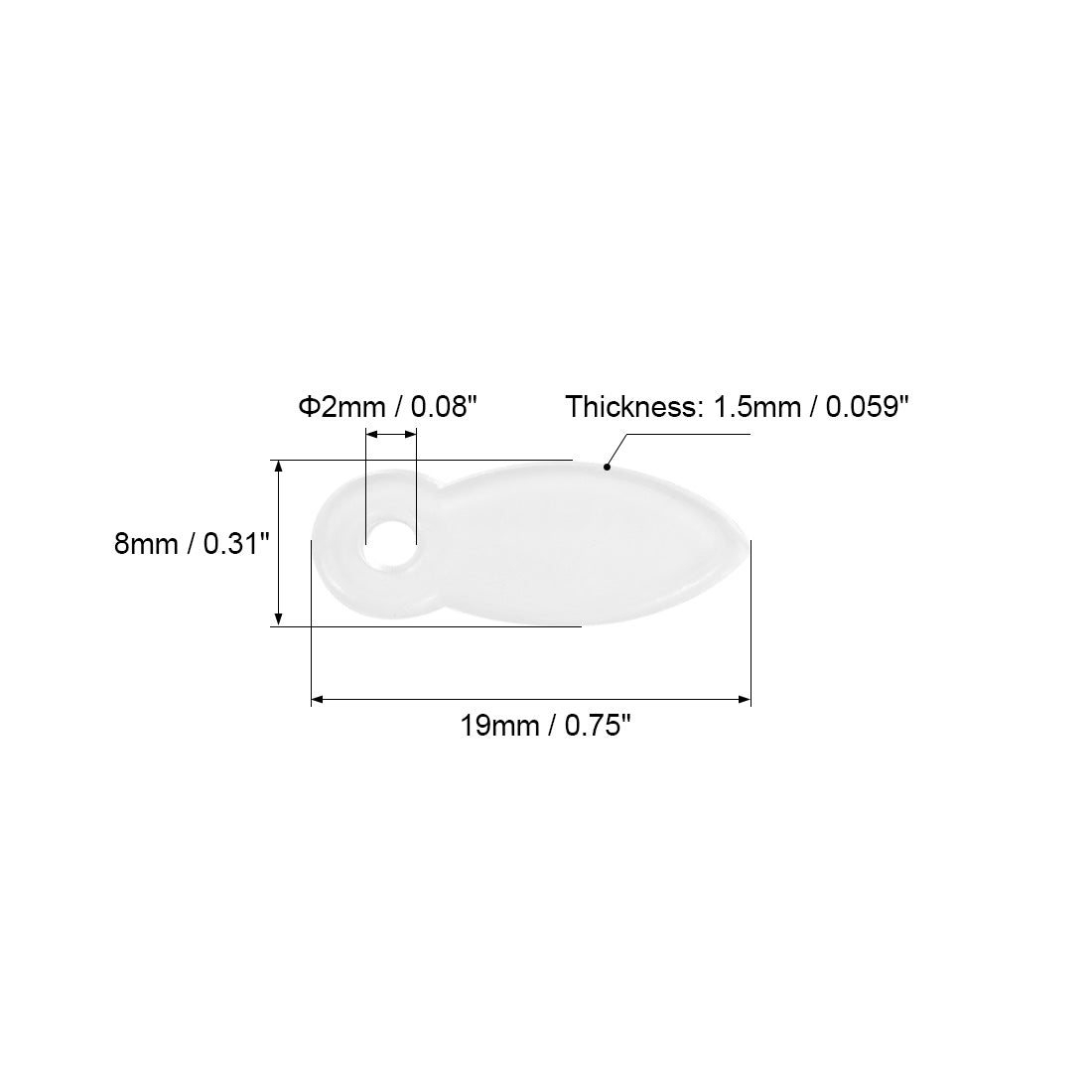 uxcell Uxcell 30Stk.Rahmendrehknopf 3/4" Kunststofftropfenform mit Schrauben (Klar)