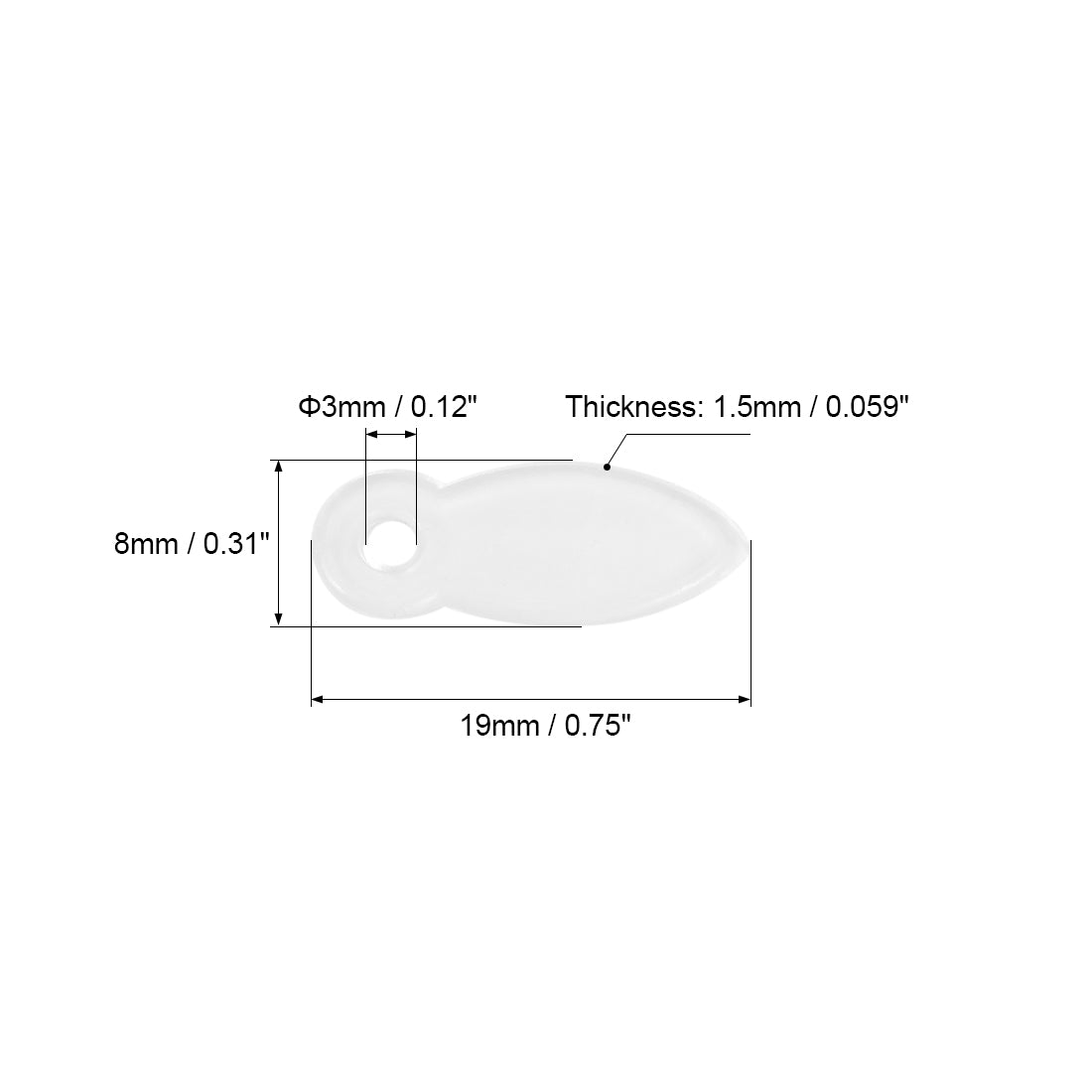 uxcell Uxcell 50Stk.Rahmendrehknopf 3/4" Kunststofftropfenform mit Schrauben (Klar)