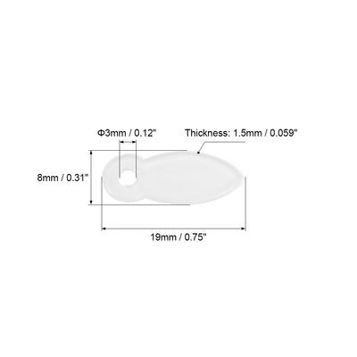 Harfington Uxcell 50Stk.Rahmendrehknopf 3/4" Kunststofftropfenform mit Schrauben (Klar)