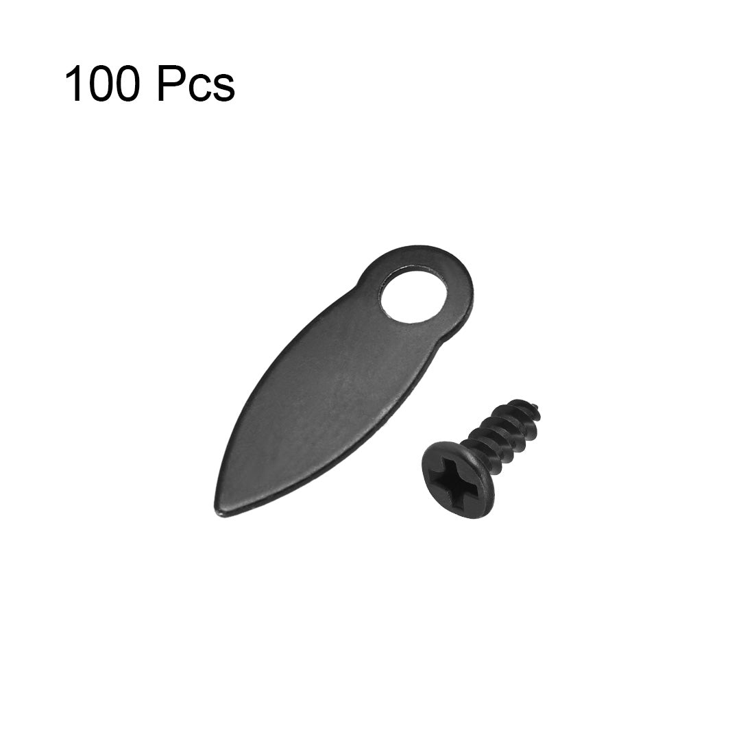 uxcell Uxcell Frame Turn Button, 3/5" Metal Drop Shape with Screws for Hanging Pictures, 100 Pcs (Black)