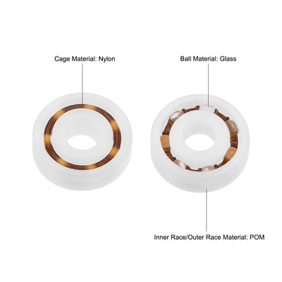 Harfington Uxcell POM-Kunststofflager, Glaskugel Nylonkäfig 603 (5 Menge)