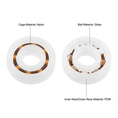 Harfington Uxcell POM-Kunststofflager, Glaskugel Nylonkäfig 695 (5 Menge)