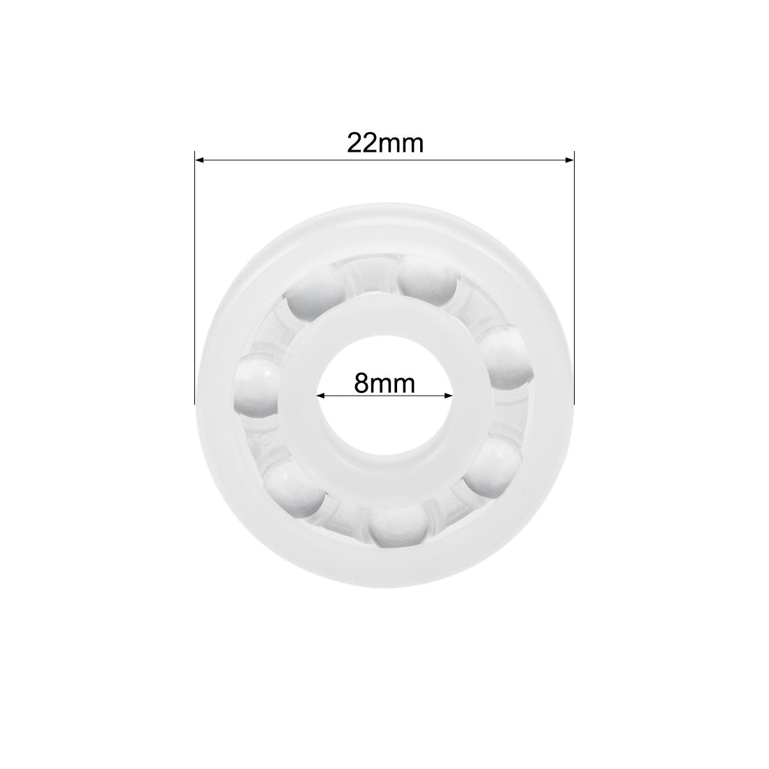 uxcell Uxcell 608 PP Kunststofflager 8x22x7mm Glaskugelkäfig aus Nylon