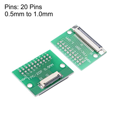 Harfington Uxcell FFC FPC 20 Pin 0.5mm 1mm Pitch to DIP 2.0mm PCB Converter Board Couple Extend Adapter